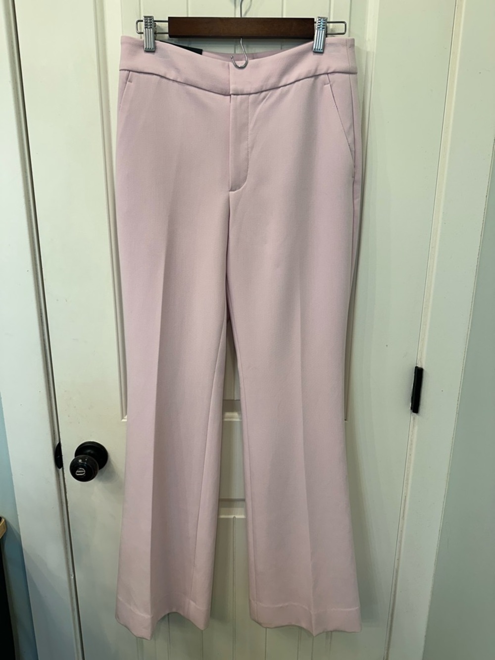 NWT Banana Republic Pink Flare Pants Washable Stretch Work Trousers High Rise 6 - Picture 2 of 7
